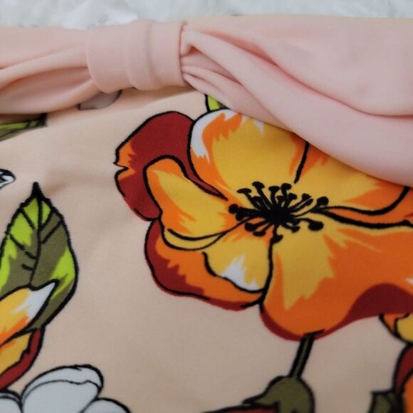 Retro Floral Halter High Waist Bikini Set Two Piece Bathing Suit Size M (6) - Picture 4 of 11